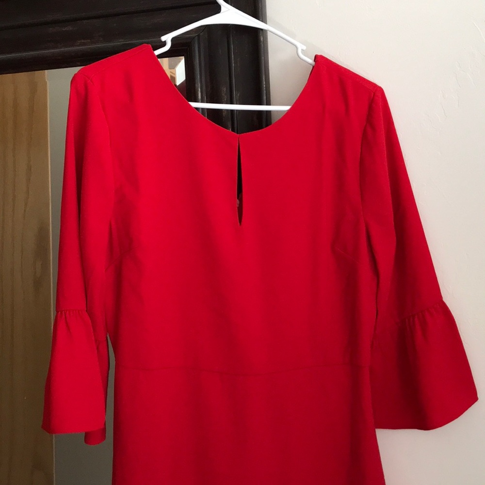 NWT J.O.A Red Bell Sleeve Dress - Picture 4 of 5